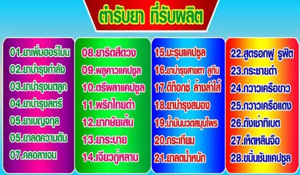 สูตรยาอาหารเสริมสมุนไพรที่โรงงานรับผลิต