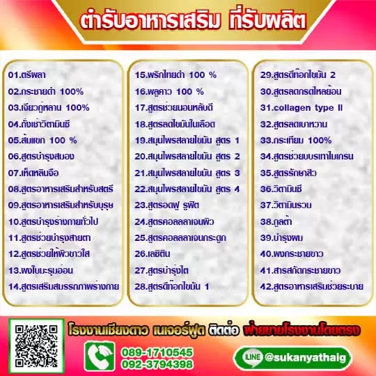 สูตรยาและอาหารเสริม